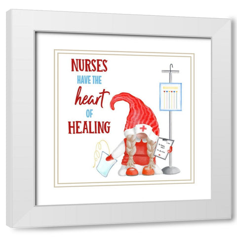 Gnome Health III White Modern Wood Framed Art Print with Double Matting by Metz, Andi