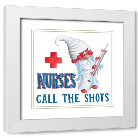 Gnome Health II White Modern Wood Framed Art Print with Double Matting by Metz, Andi