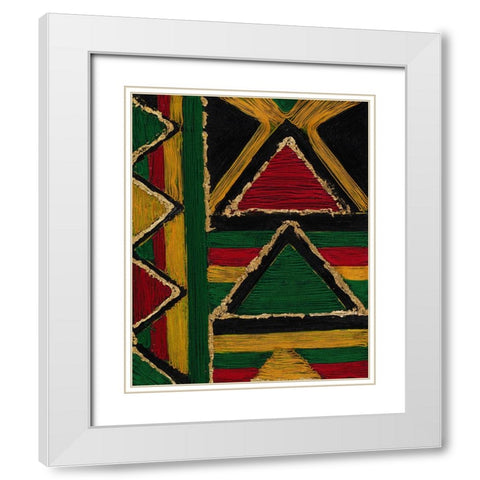 Stitching White Modern Wood Framed Art Print with Double Matting by Grace, Ajoya