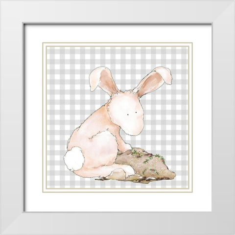Hoppi Easter III White Modern Wood Framed Art Print with Double Matting by Diannart
