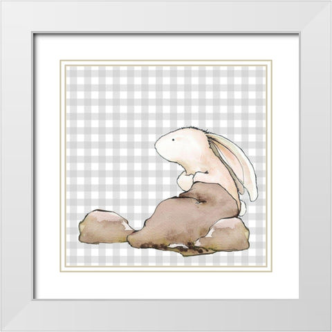 Hoppi Easter IV White Modern Wood Framed Art Print with Double Matting by Diannart