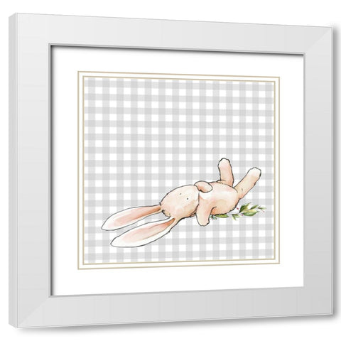 Hoppi Easter II White Modern Wood Framed Art Print with Double Matting by Diannart