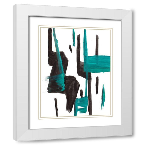 A Vision In Teal White Modern Wood Framed Art Print with Double Matting by Beauchamp, Andy