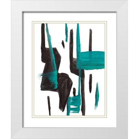 A Vision In Teal White Modern Wood Framed Art Print with Double Matting by Beauchamp, Andy