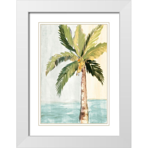 Oasis Palm I White Modern Wood Framed Art Print with Double Matting by Maria, Robin