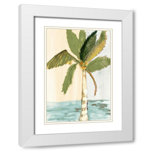 Oasis Palm II White Modern Wood Framed Art Print with Double Matting by Maria, Robin