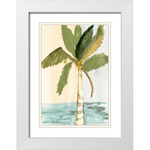 Oasis Palm II White Modern Wood Framed Art Print with Double Matting by Maria, Robin