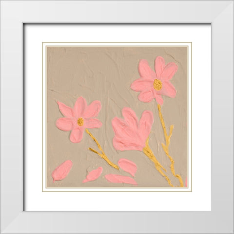 Petite Bloom White Modern Wood Framed Art Print with Double Matting by Grace, Ajoya