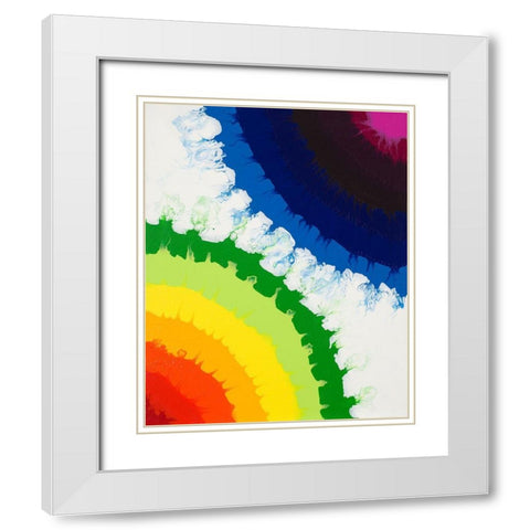 Rainbow Flip White Modern Wood Framed Art Print with Double Matting by Grace, Ajoya