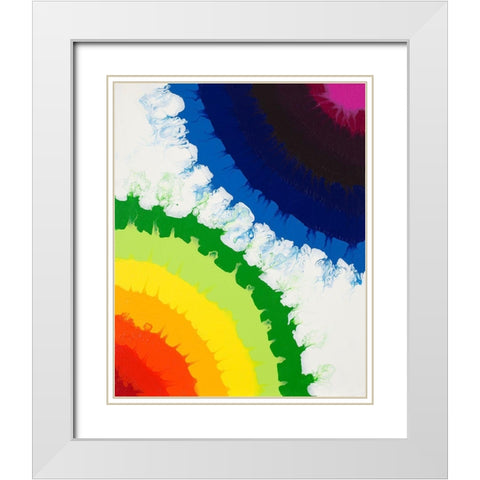 Rainbow Flip White Modern Wood Framed Art Print with Double Matting by Grace, Ajoya