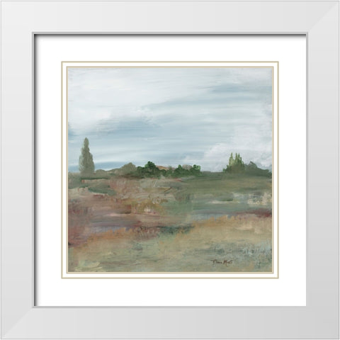 Pleasant Field II White Modern Wood Framed Art Print with Double Matting by Maria, Robin