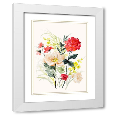 Perfectly Sunny Wildflowers II White Modern Wood Framed Art Print with Double Matting by Loreth, Lanie