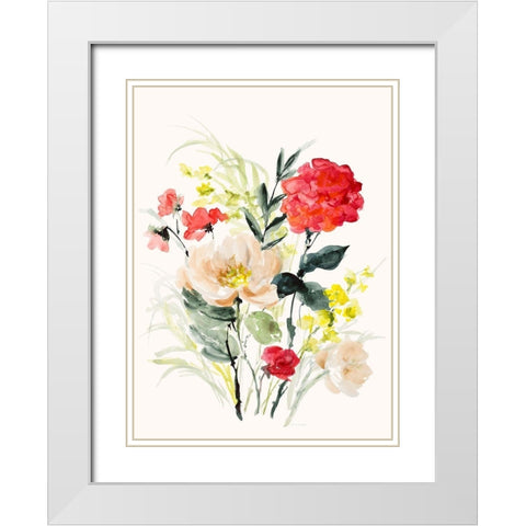 Perfectly Sunny Wildflowers II White Modern Wood Framed Art Print with Double Matting by Loreth, Lanie