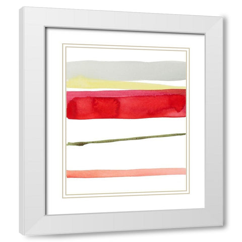Along the Line I White Modern Wood Framed Art Print with Double Matting by Loreth, Lanie