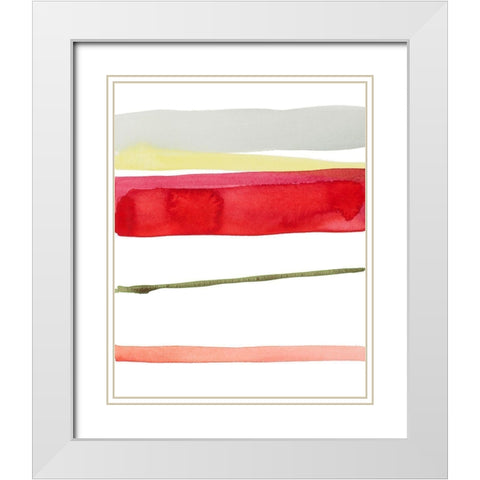 Along the Line I White Modern Wood Framed Art Print with Double Matting by Loreth, Lanie