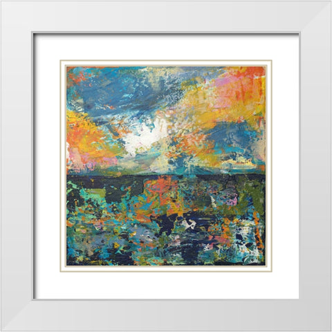 Sunset White Modern Wood Framed Art Print with Double Matting by Athas, Vas