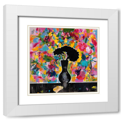 Abstract Arrangement White Modern Wood Framed Art Print with Double Matting by Athas, Vas