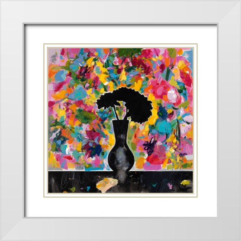 Abstract Arrangement White Modern Wood Framed Art Print with Double Matting by Athas, Vas
