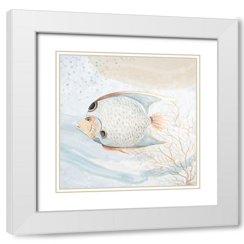 Ocean Oasis Bubbles Tropical Fish White Modern Wood Framed Art Print with Double Matting by Pinto, Patricia