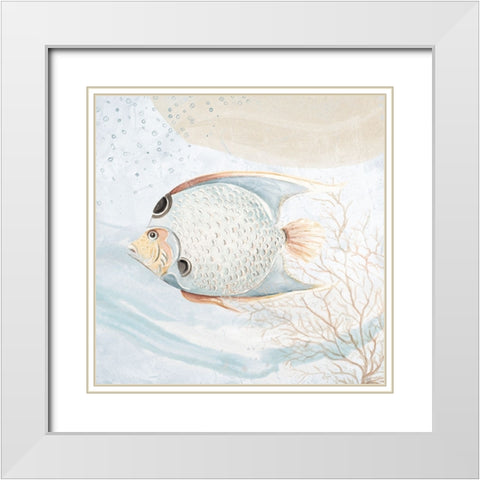 Ocean Oasis Bubbles Tropical Fish White Modern Wood Framed Art Print with Double Matting by Pinto, Patricia