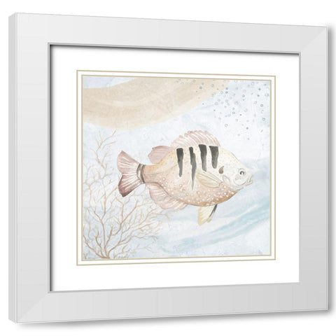 Ocean Oasis Waves Tropical Fish II White Modern Wood Framed Art Print with Double Matting by Pinto, Patricia