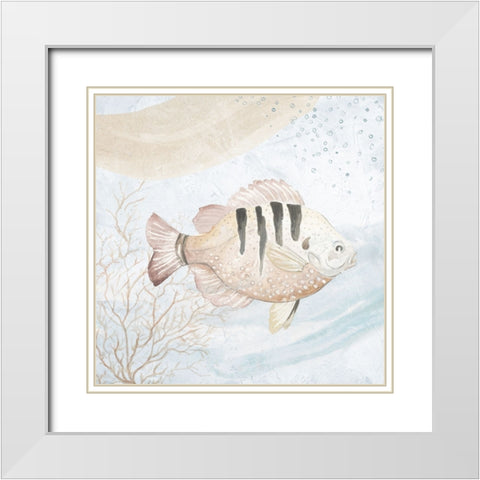 Ocean Oasis Waves Tropical Fish II White Modern Wood Framed Art Print with Double Matting by Pinto, Patricia