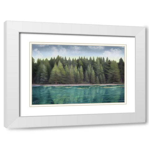 Lakeside Mirage White Modern Wood Framed Art Print with Double Matting by Medley, Elizabeth