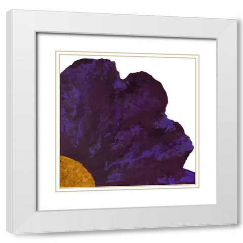 Purple Petal White Modern Wood Framed Art Print with Double Matting by Grace, Ajoya