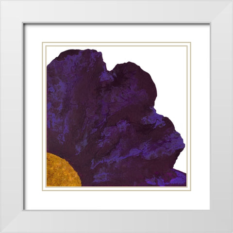 Purple Petal White Modern Wood Framed Art Print with Double Matting by Grace, Ajoya