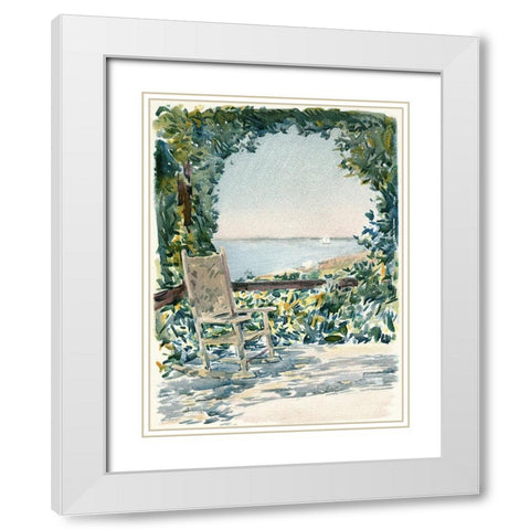 Sea View Garden White Modern Wood Framed Art Print with Double Matting by Piddix