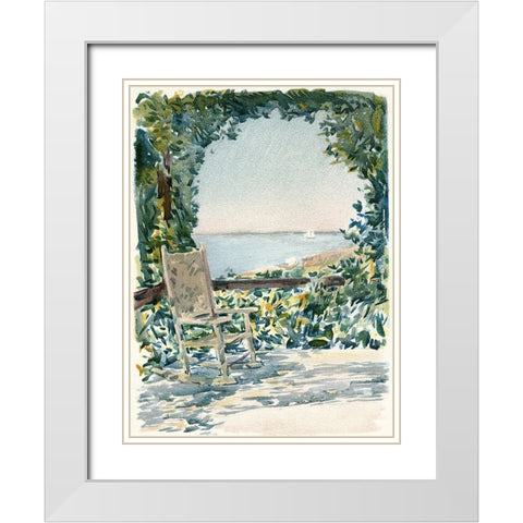 Sea View Garden White Modern Wood Framed Art Print with Double Matting by Piddix