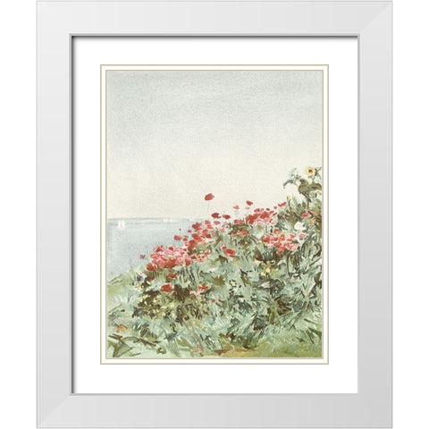 Garden by the Sea I White Modern Wood Framed Art Print with Double Matting by Piddix