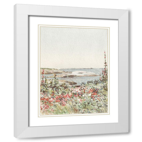 Garden by the Sea II White Modern Wood Framed Art Print with Double Matting by Piddix