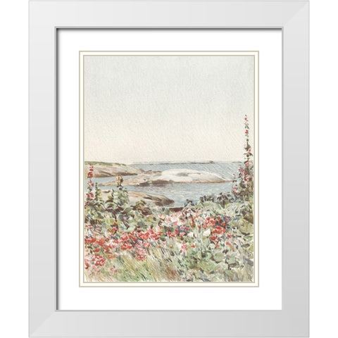 Garden by the Sea II White Modern Wood Framed Art Print with Double Matting by Piddix