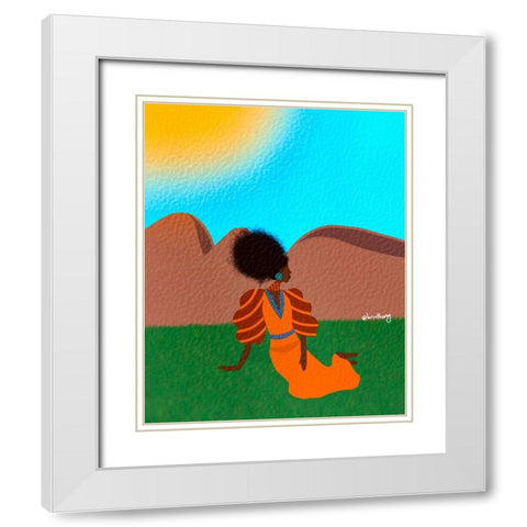 Sitting Pretty White Modern Wood Framed Art Print with Double Matting by Lorintheory