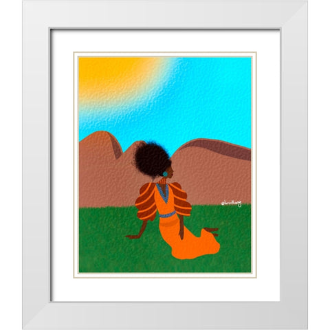 Sitting Pretty White Modern Wood Framed Art Print with Double Matting by Lorintheory