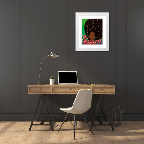 Dreamy White Modern Wood Framed Art Print with Double Matting by Lorintheory