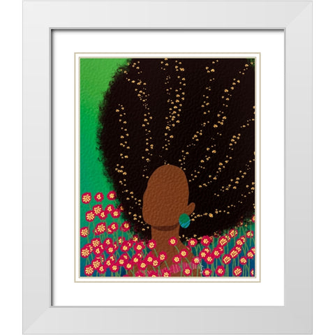 Dreamy White Modern Wood Framed Art Print with Double Matting by Lorintheory