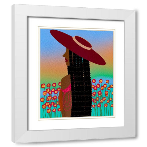 Lola Lady White Modern Wood Framed Art Print with Double Matting by Lorintheory