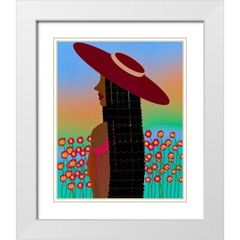 Lola Lady White Modern Wood Framed Art Print with Double Matting by Lorintheory