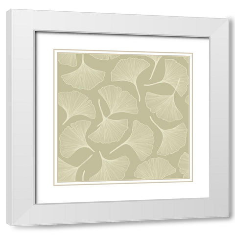 Fan Pattern White Modern Wood Framed Art Print with Double Matting by Piddix