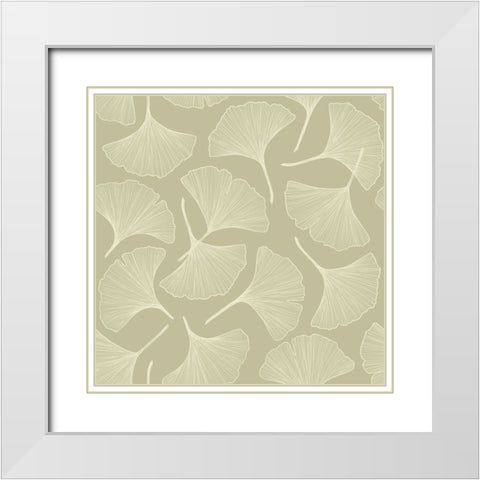 Fan Pattern White Modern Wood Framed Art Print with Double Matting by Piddix