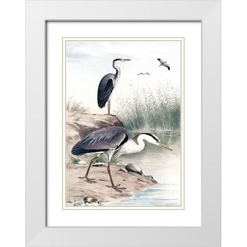 Along the Shores I White Modern Wood Framed Art Print with Double Matting by Piddix