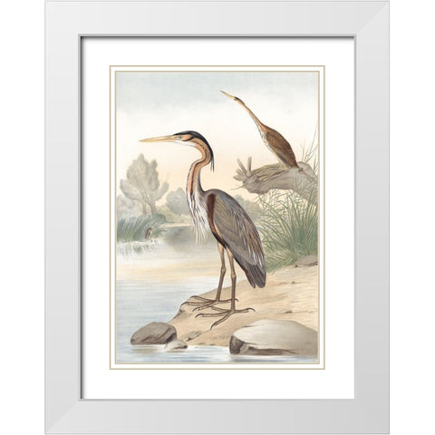 Along the Shores II White Modern Wood Framed Art Print with Double Matting by Piddix