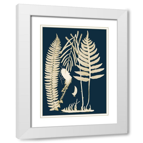 Ferns I White Modern Wood Framed Art Print with Double Matting by Piddix