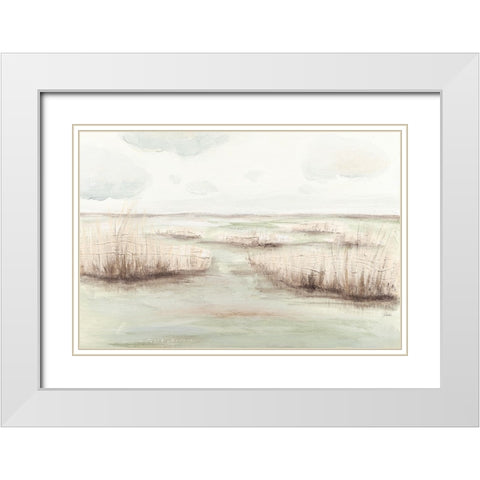 The Dappled Marsh White Modern Wood Framed Art Print with Double Matting by Pinto, Patricia