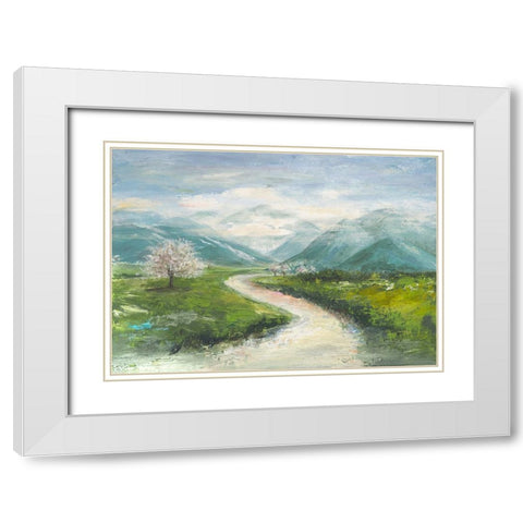 White River White Modern Wood Framed Art Print with Double Matting by Pinto, Patricia