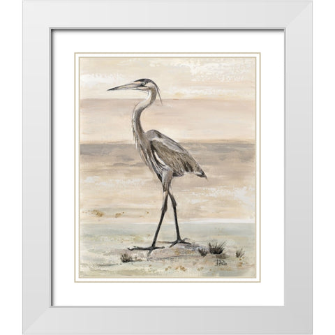 The New Egret White Modern Wood Framed Art Print with Double Matting by Pinto, Patricia