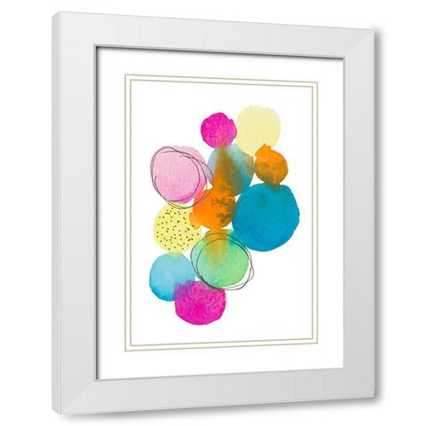 Fabulouse Dots White Modern Wood Framed Art Print with Double Matting by Krinlox