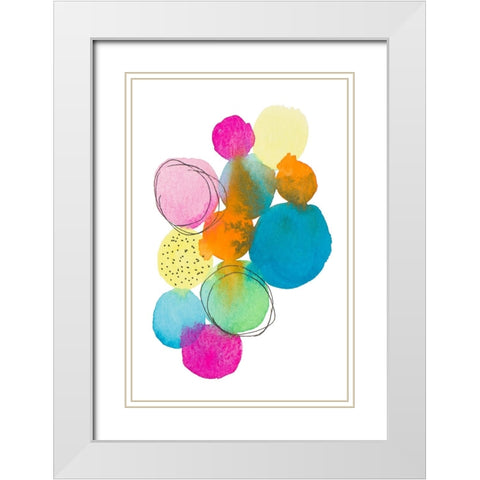 Fabulouse Dots White Modern Wood Framed Art Print with Double Matting by Krinlox